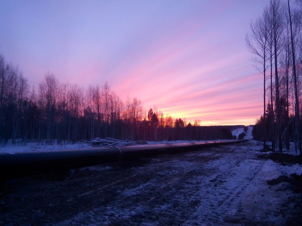 Dawn on watch. - dawn, My, Pipe, Work, Watch