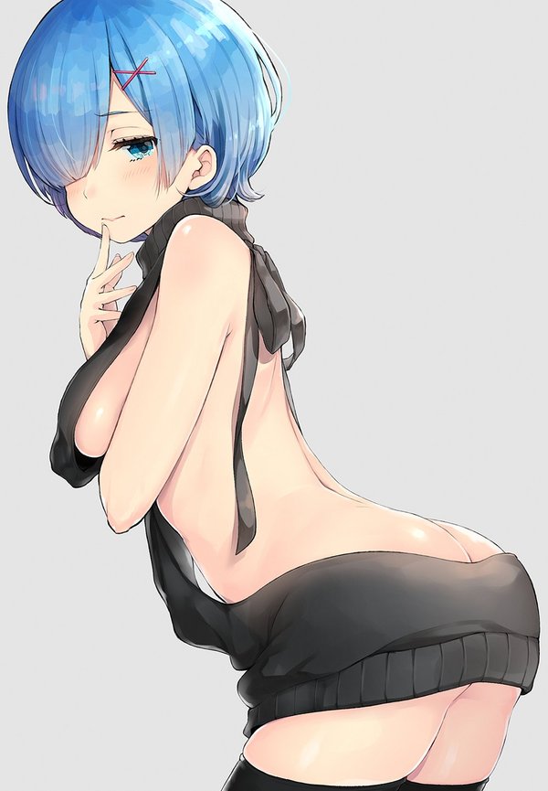 Re:Zero - Rem - Аниме, Anime Art, Re:Zero Kara, Rem, Virgin killer sweater, Rem (Re:Zero Kara)