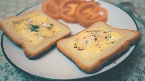 EGGS IN BREAD! - Nutrition, Sport, Breakfast, Cooking, , Omelette, My, Food, Healthy eating