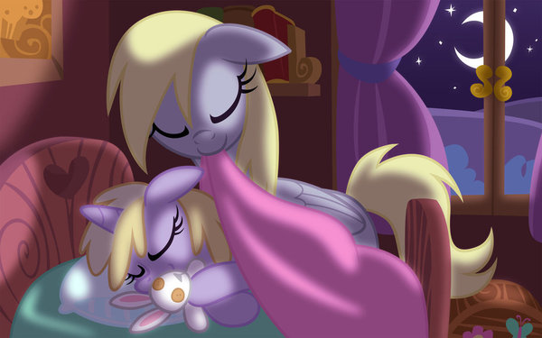 Dinky Bedtime - My little pony, PonyArt, Derpy hooves, Dinky Hooves, Equestria-Prevails