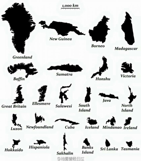 26 largest islands on earth - Scale, Island