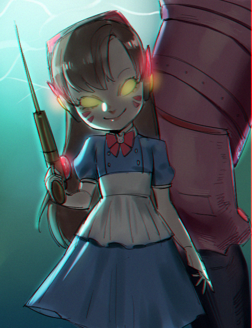 Little Sister - Overwatch, Little sister, BioShock, Crossover, Blizzard, Dva, Art, 