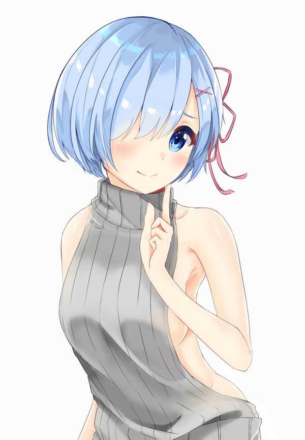 Re:Zero - Rem - Аниме, Anime Art, Re:Zero Kara, Rem, Virgin killer sweater, Rem (Re:Zero Kara)