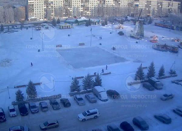 The Biggest Skating Rink in Kuzbass and the Swing - Swing, Ice rink, Christmas trees, Playground, Kemerovo region - Kuzbass, Russia, Longpost