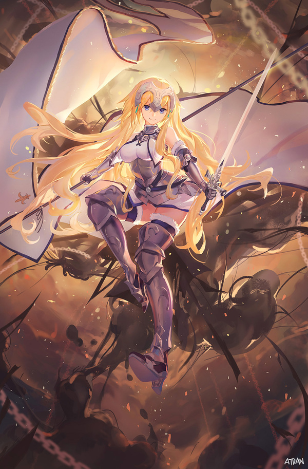 Joan of Arc - Anime, Art, Anime art, Fate, Fate apocrypha, Ruler, Atdan