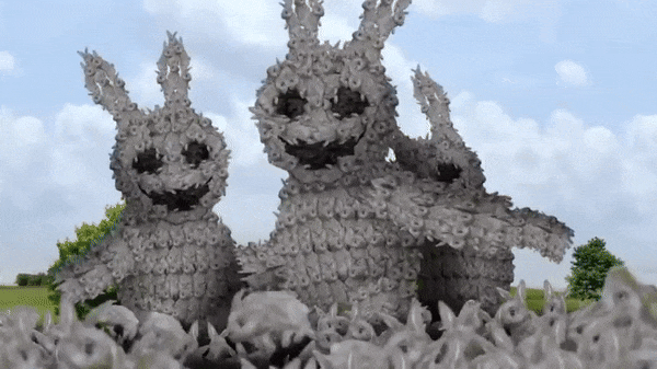 Hares from hares - zombie hares? - Hare, Dancing, GIF