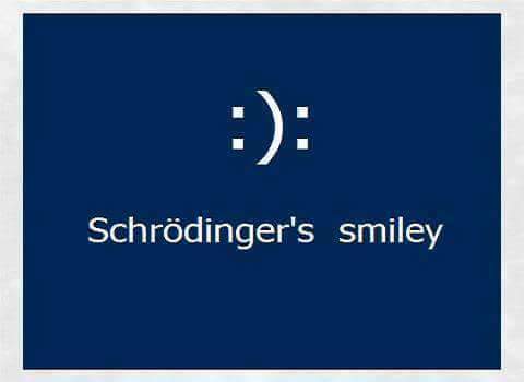 Smiley Schrodinger. - Schrodinger, Smile, Uncertainty