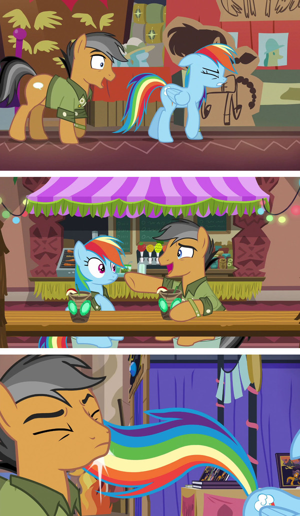 Come up with a text for the picture 13 - My little pony, , Rainbow dash, Quibble Pants