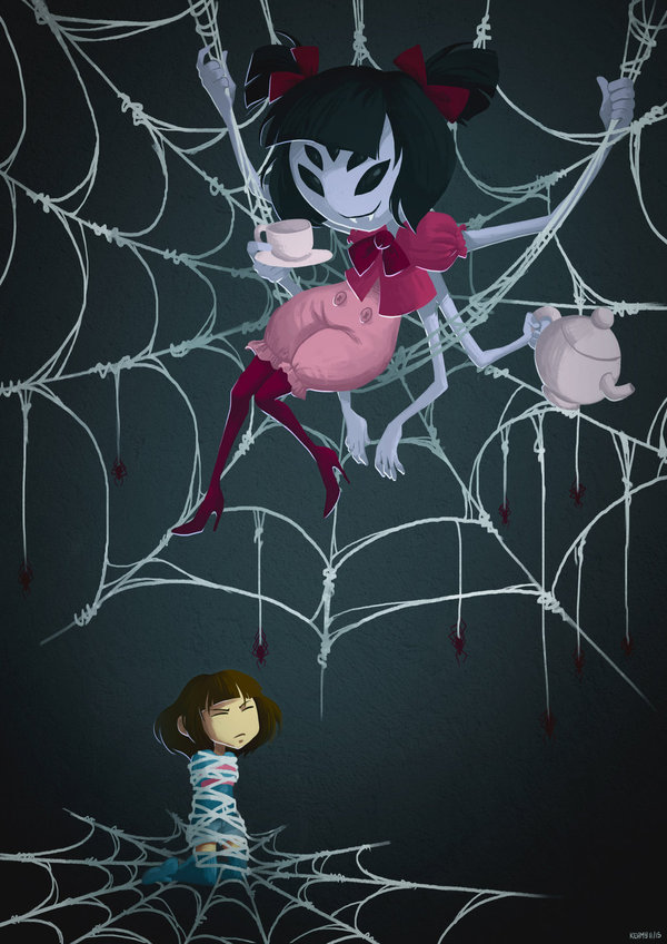 Маффет - Undertale, Muffet, Frisk, Арт