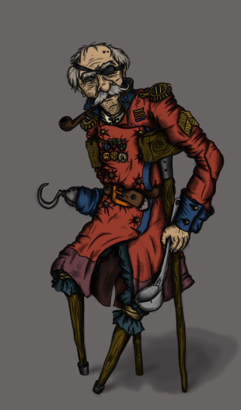 Corporal Shkallot, nicknamed Three Pieces ... one tenth of a corporal - My, Characters (edit), Terry Pratchett, Flat world, Infantry Ballad, My, Drawing