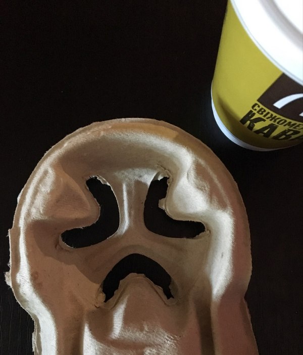 This coffee coaster looks like the killer from Scream - My, Scream, Coffee, Humor, Movies, Horror, Thriller