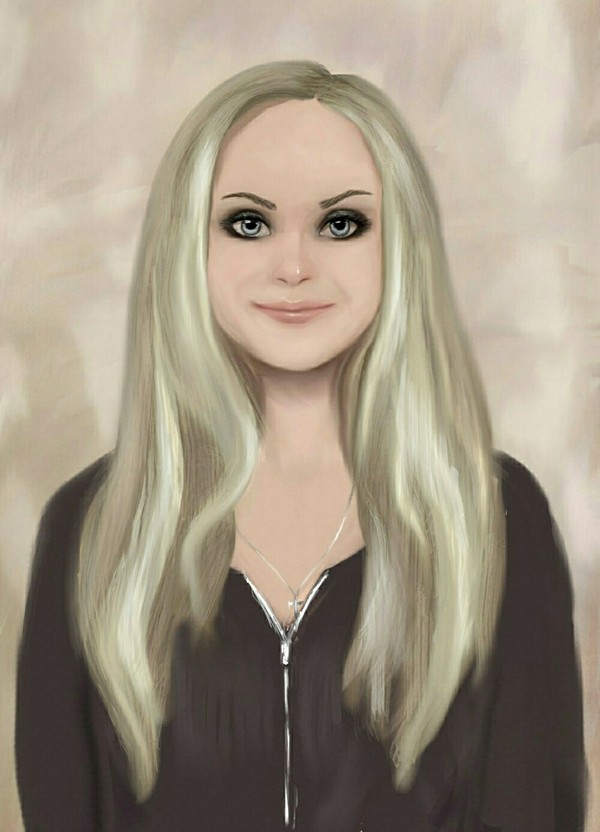 Leisure portrait of a friend - My, Portrait, Digital drawing, Beautiful girl, Blonde, SAI, Photoshop