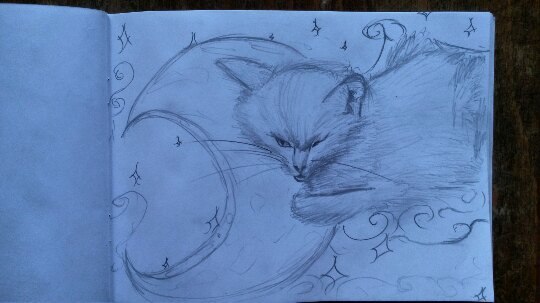 ~~~Strange cats. Double 2~~~ - My, Art, Sketch, cat, Space, Sketch, Sketch, Longpost