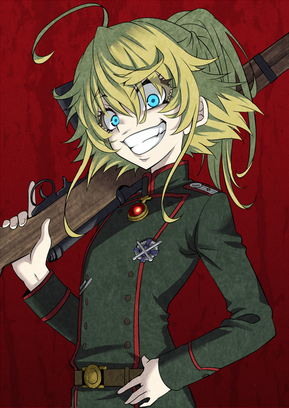 A gloomy day is brighter from a smile - Anime, Art, Tanya Degurechaff, Youjo senki