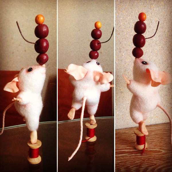 My mice. Happy Friday everyone. Good mood to you all. - My, Elenamouse, Dry felting, Mouse