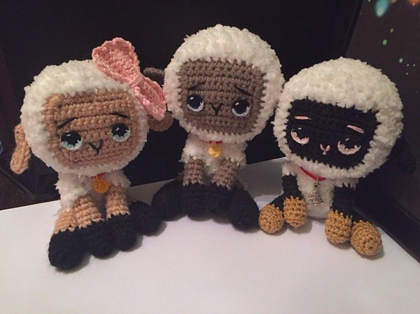 cute sheep - My, Amigurumi, Handmade, Toys, Sheeps, Handmade, Author's toy, Knitting