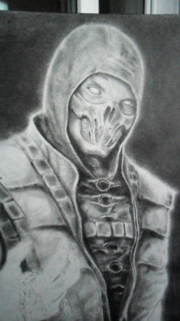 scorpion - My, Scorpion, Drawing, Pencil drawing, Mortal kombat, Scorpio (Mortal Kombat)