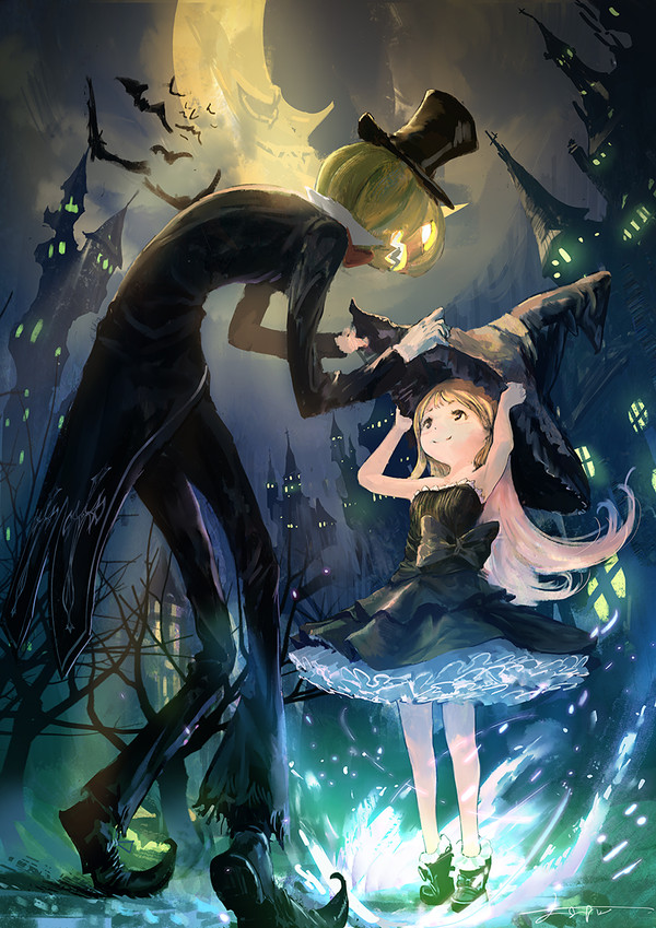 Anime Halloween Anime Art, , Original Character, , 