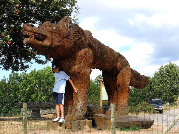 Monument to the Beast of Gevaudan, located near the village of Saugues in Auvergne, France - France, The Beast of GГ©vaudan, Monument