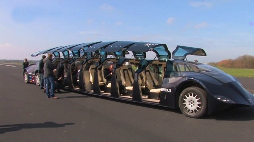 Mega bus or minibus driving 250 km/h - Bus, Minibus, Sports car