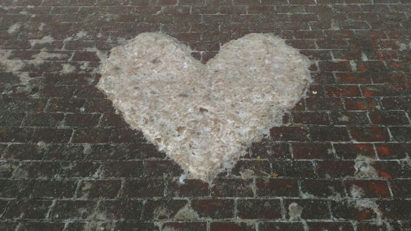 Janitor's Valentine - My, The photo, Heart, Snow, Valentine, The 14th of February