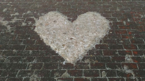 Janitor's Valentine - The photo, My, The 14th of February, Valentine, Snow, Heart