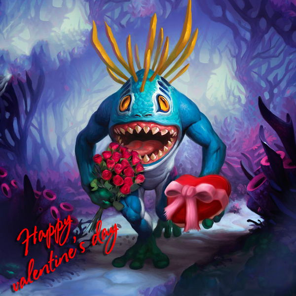 Happy valentine's day!!! - День святого Валентина, Мурлоки, Букет, Шоколад, Blizzard