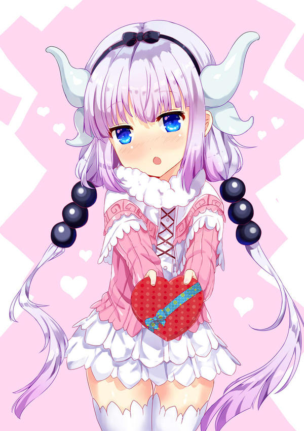 Anime Art #10 (Valentine's Day) - Anime, Anime art, Valentine's Day, Kobayashi-san chi no maidragon, Kanna kamui