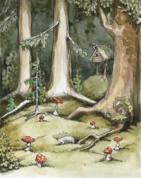 Fairy tale watercolors post-2 - My, Drawing, Watercolor, Mascara, Story