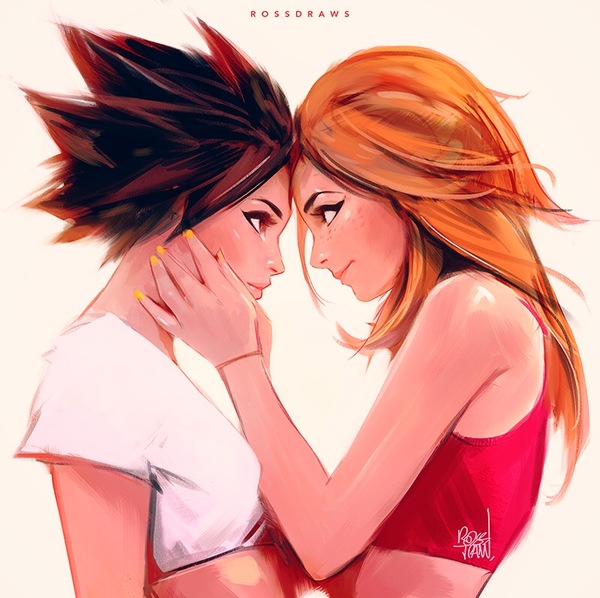 Tracer and Emily - Арт, Игры, Overwatch, Tracer, Emily, Rossdraws