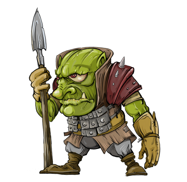 Goblin Warrior - My, Warrior, Digital drawing, Goblins