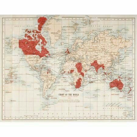 Map of the British Empire, 1901. - Cards, Great Britain, The colony