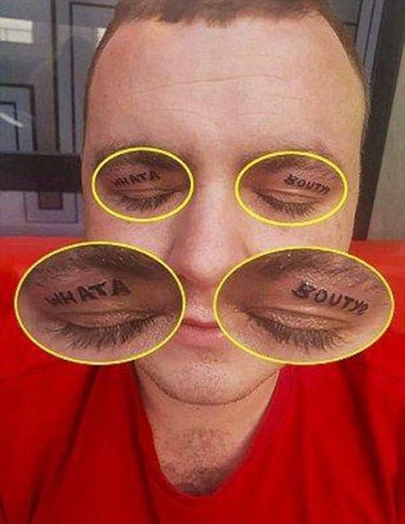 Tattoo on eyelids - Tattoo, Tattoo, Longpost