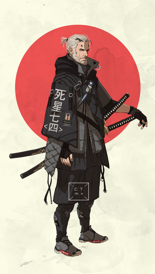 The Witcher of the Land of the Rising Sun - The Witcher 3: Wild Hunt, , Concept Art, , Samurai, Modern