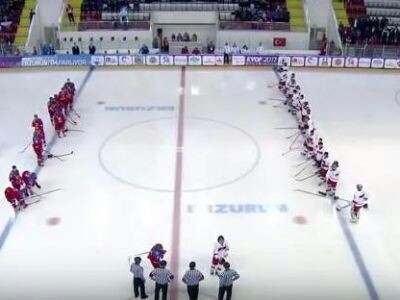 The Russian junior ice hockey team defeated the Turkish team with a score of 42:0 - Hockey, Youth team, Turkey, 2017