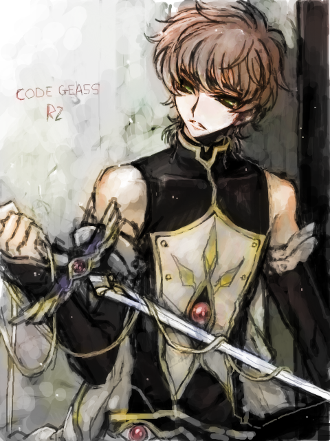 Code Geass . Судзаку Куруруги / Suzaku Kururugi. (кот Артур,Юфи,Лелуш). - Аниме, Code Geass, Судзука, Lelouch Lamperouge, Zero, Suzaku, Anime Art, Арт, Длиннопост