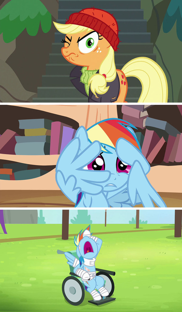 Come up with a text for the picture 18 - Rainbow dash, Applejack, My little pony, 