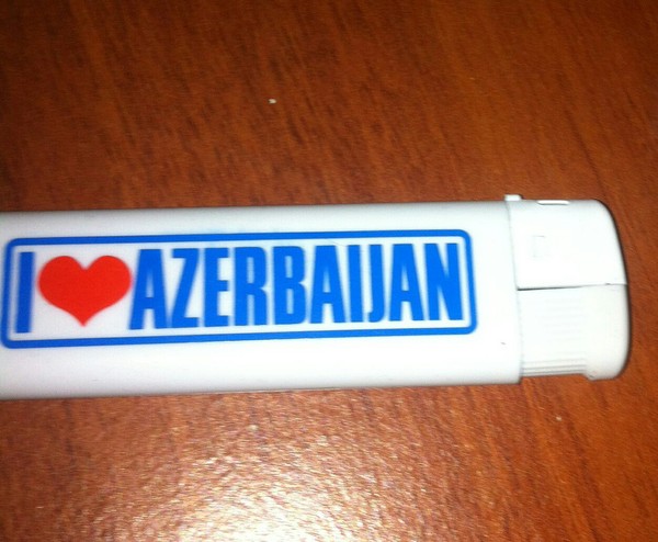 When you live in Yamal, and the goods inspire something else. - Inscription, Azerbaijan, Yamal, Lighter