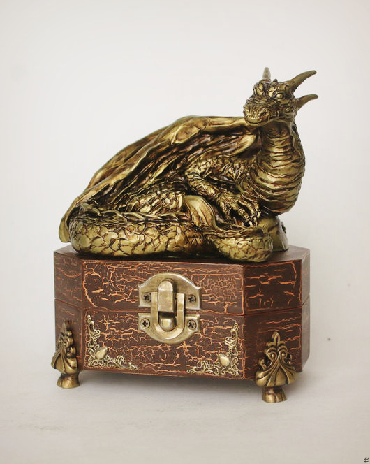 Dragon guardian. The first box) - My, Handmade, My, With your own hands, The Dragon, Game of Thrones, Casket, Longpost