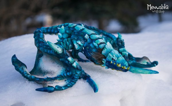 Blue Proto-Drake Figurine - Warcraft, Wow, World of warcraft, Polymer clay, Figurine, Figurines
