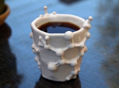 Coffee lover's dream: inside - coffee, outside - the formula of the caffeine molecule - Coffee, Coffeeman, Caffeine, Кружки, Оригинально