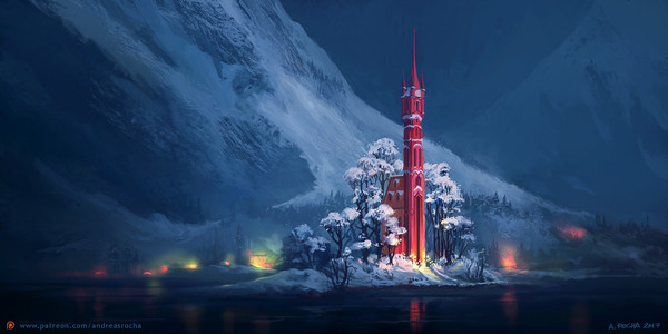 Winter Lights - Art, Andreas Rocha, Fantasy