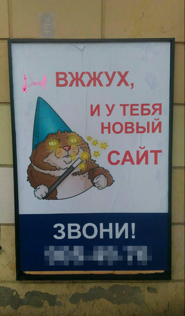 When you are a marketing genius and love memes - My, cat, Advertising, Saint Petersburg, Funny ads, Vzhuh