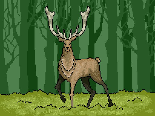 Олень... - Моё, Pixel Art, Олень, Олени