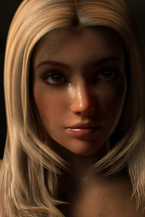 Facial details - Art, 3D, Girls, Rgus