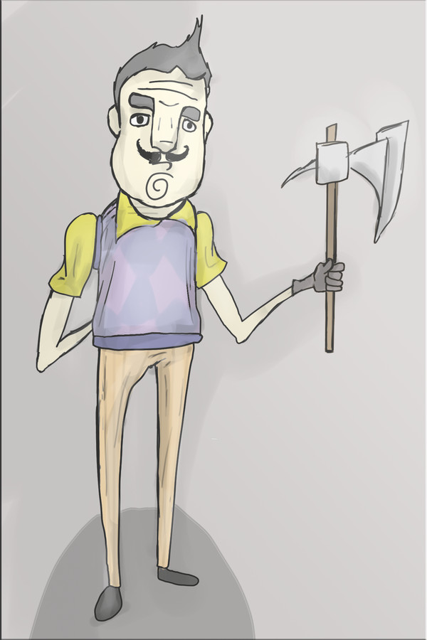 A couple of arts about hello neighbor and my impressions of the game. - My, Flash, Photoshop, Hello neighbour, Opinion, Longpost