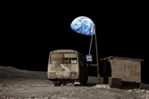 Russian base on the moon. - moon, Banter, Russia, All ashes