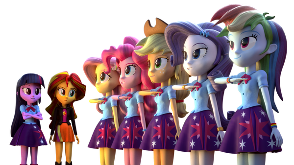 , . My Little Pony, Equestria Girls, Mane 6, Sunset Shimmer, Blender