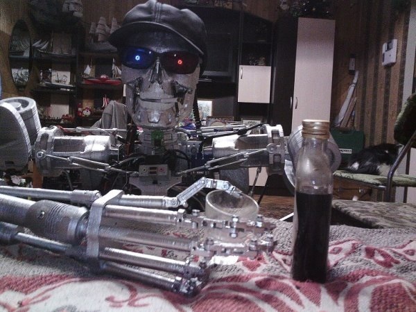 An engineer from Perm assembled a Terminator with artificial intelligence - 3D printer, Terminator, With your own hands, Video, Longpost