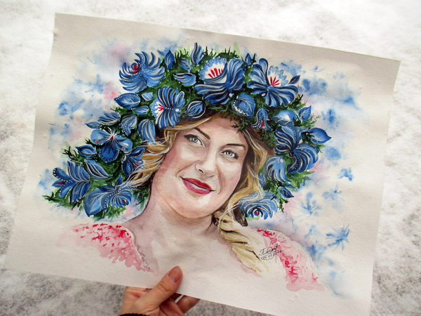 Watercolor portrait 26 - My, Portrait, , Watercolor, Drawing, Longpost